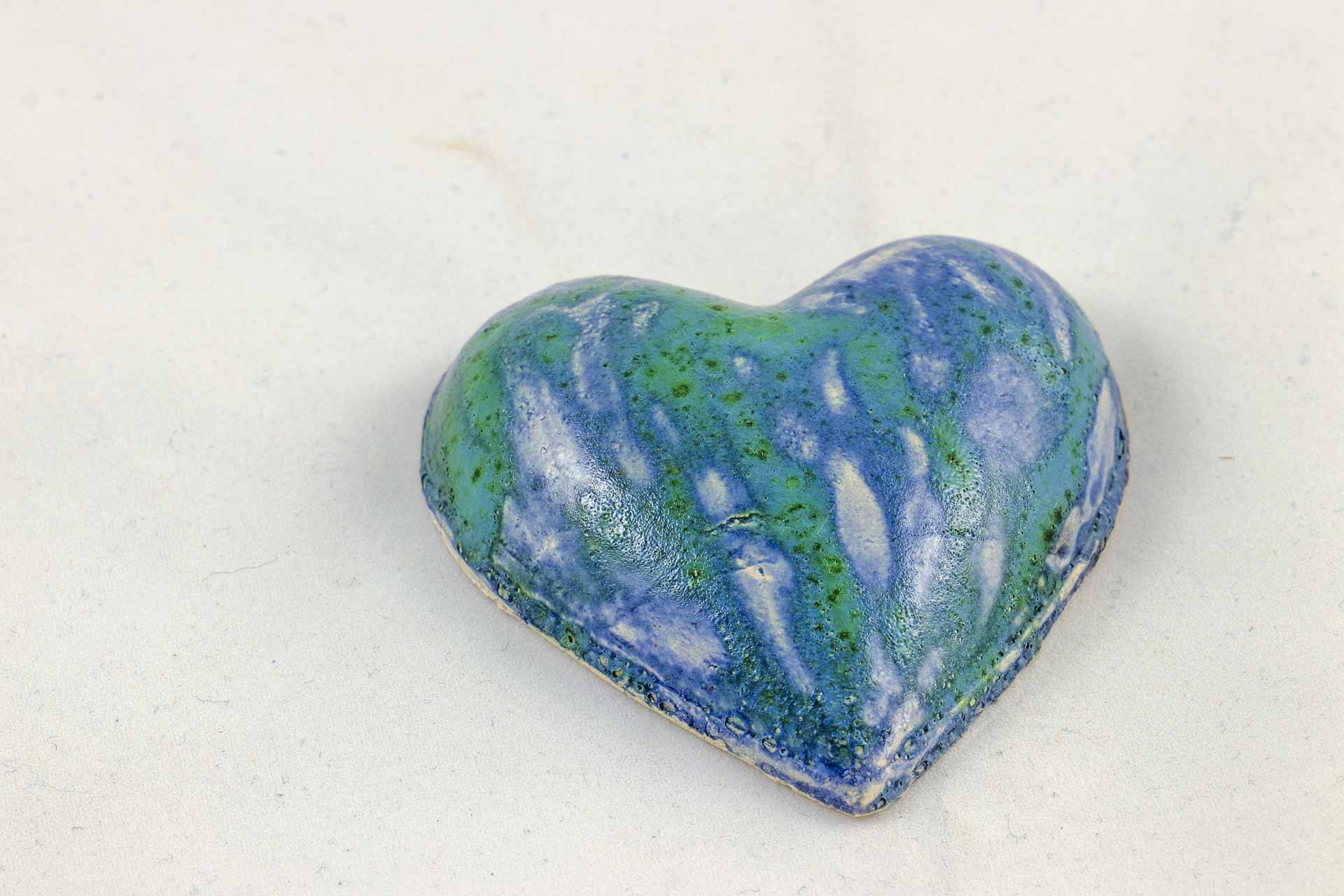 Petra Zobl Keramik - Herz sommerblau melone