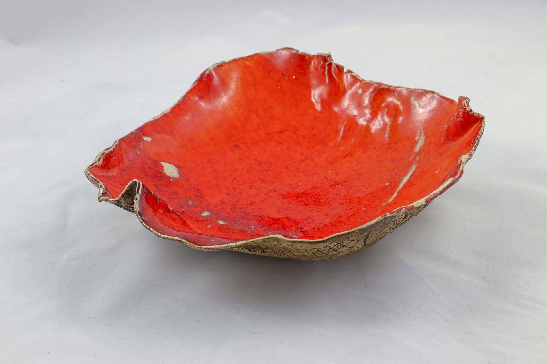 Petra Zobl Keramik - Schale apfelsine aussen Muster manganspinell 12